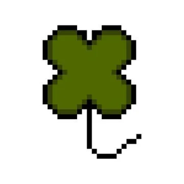 Isolated pixelated clover icon 스톡 일러스트