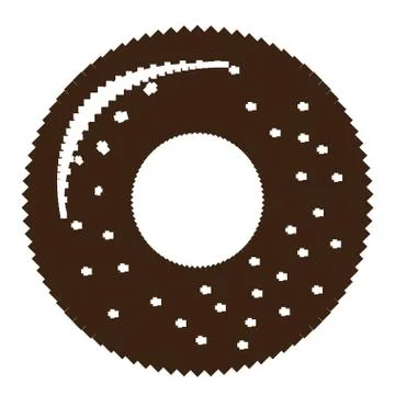 Isolated pixelated donut. 8-bit theme 스톡 일러스트