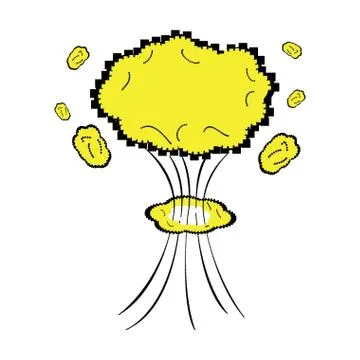 Isolated pixelated explosion. 8-bit theme Stock Illustration