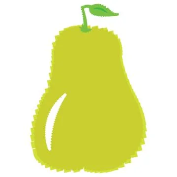 Isolated pixelated pear fruit. 8-bit theme Illustrazione stock