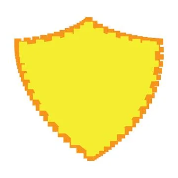 Isolated pixelated shield. 8-bit theme Stock Illustration