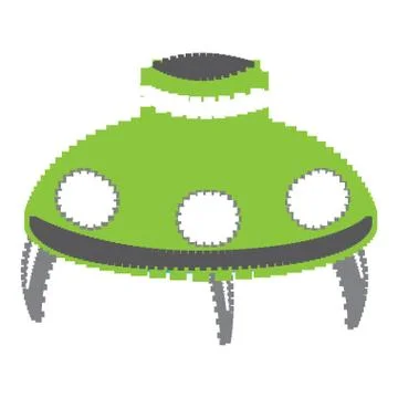 Isolated pixelated spaceship. 8-bit theme Illustrazione stock