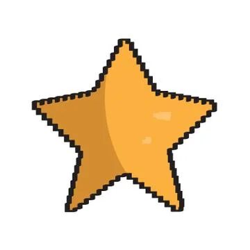 Isolated pixelated star icon 스톡 일러스트