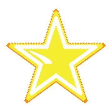 Isolated pixelated star shape. 8-bit theme Illustrazione stock