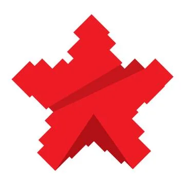 Isolated pixelated star shape Illustrazione stock