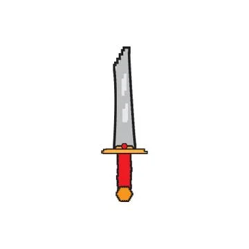 Isolated pixelated sword icon Stock Illustration