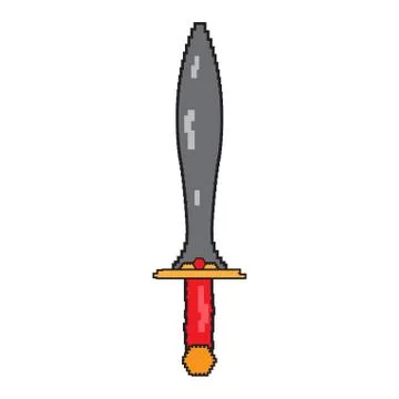 Isolated pixelated sword icon 스톡 일러스트