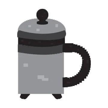 Isolated pixelated teapot 스톡 일러스트