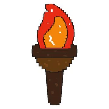 Isolated pixelated torch Stock Illustration