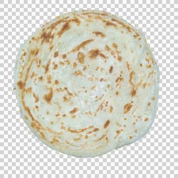 Isolated plain cooked paratha flatbread white background asian breakfast 写真素材