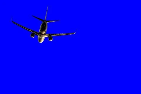 Isolated plane with blue background Stock Photos