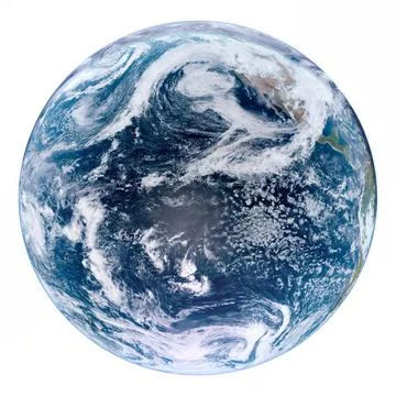 Isolated Planet Earth in a white background, world photo from outer space, high Foto stock