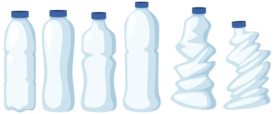 Isolated plastic bottles set Stock Illustration
