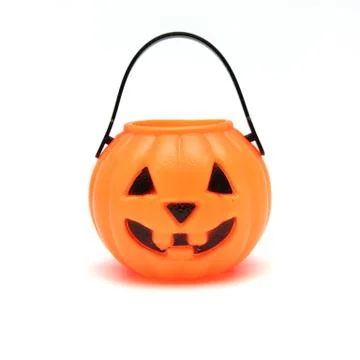 Isolated plastic jack-o-lantern pumpkin Foto stock