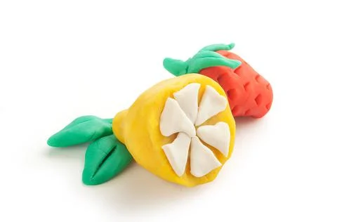 Isolated plasticine fruit Stock Photos