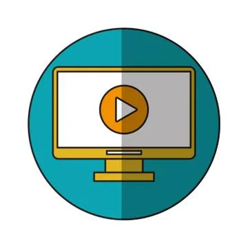 Isolated play inside computer design Stock Illustration