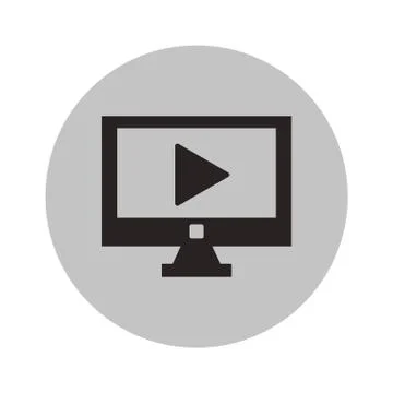 Isolated play inside computer design Stockillustratie