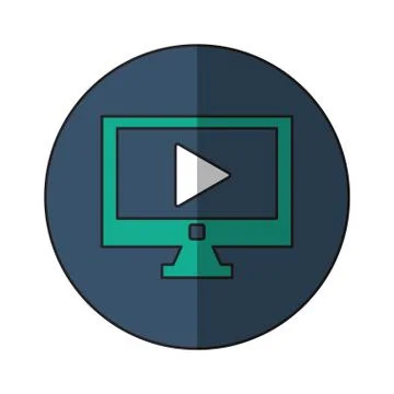 Isolated play inside computer design Stock Illustration
