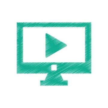 Isolated play inside computer design Stock Illustration