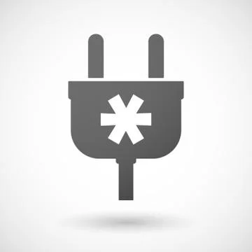 Isolated plug icon with an asterisk Stock Illustration