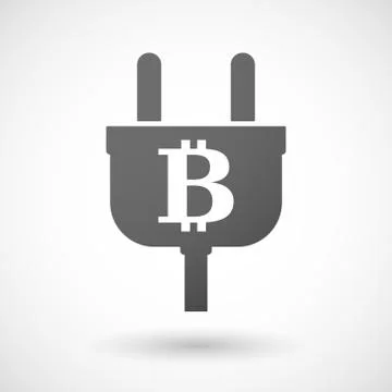 Isolated plug icon with a bit coin sign Ilustração Stock