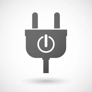 Isolated plug icon with an off button Illustrazione stock
