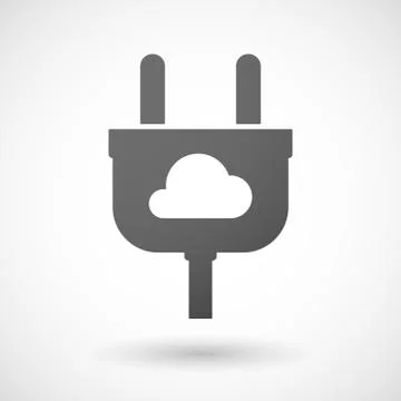Isolated plug icon with a cloud 스톡 일러스트