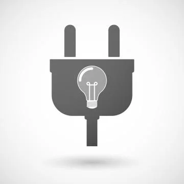 Isolated plug icon with a light bulb Stock Illustration