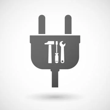 Isolated plug icon with a tool set Stock Illustration
