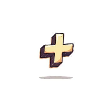Isolated plus sign graphic design concept with a 3D cartoon vector symbol s.. Stock Illustration