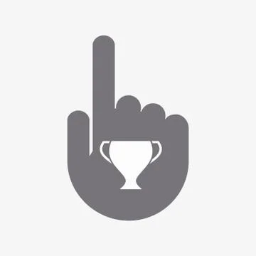Isolated pointing hand with a cup Illustrazione stock