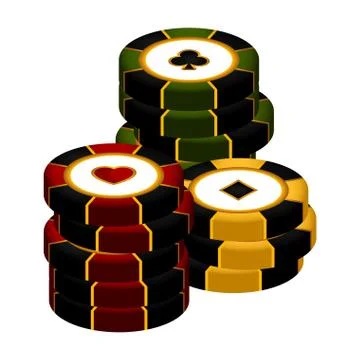 Isolated poker chips Illustrazione stock