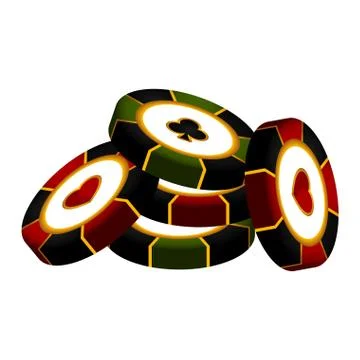 Isolated poker chips Illustrazione stock