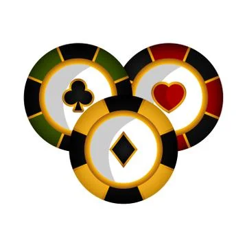 Isolated poker chips Illustrazione stock