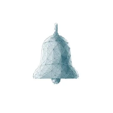 Isolated polygonal bell on white background. Stock Illustration
