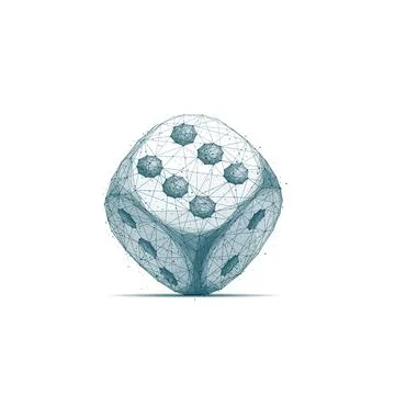 Isolated polygonal vector dice on white background Stock Illustration