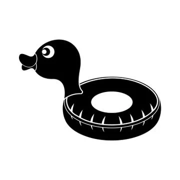 Isolated pool float shaped duck icon Stock Illustration