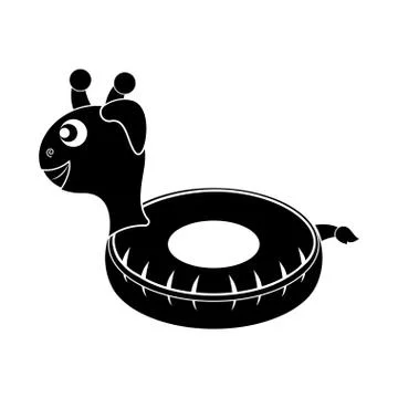 Isolated pool float shaped giraffe icon 스톡 일러스트