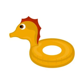 Isolated pool float shaped sea horse image Stock Illustration