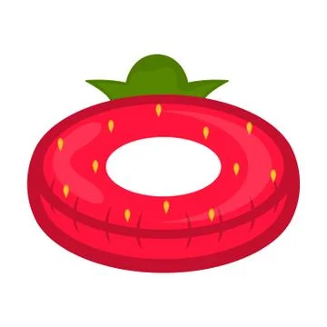 Isolated pool float shaped strawberry image Stock Illustration
