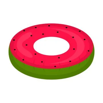 Isolated pool float shaped watermelon image 스톡 일러스트
