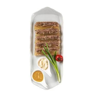 Isolated portion of russian aspic appetizer Stock Photos