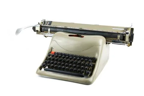 Isolated portrait of an old typewriter Stock Photos