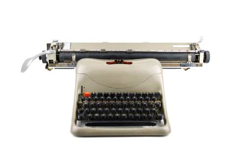 Isolated portrait of an old typewriter Stock Photos