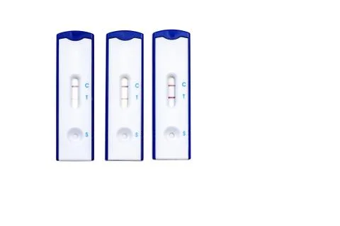 Isolated pregnancy test progression Stock Photos