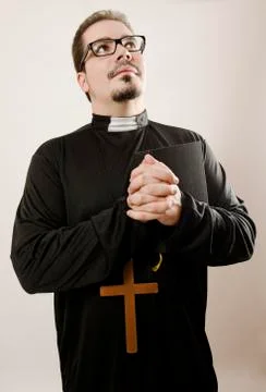 Isolated priest Stock-Fotos