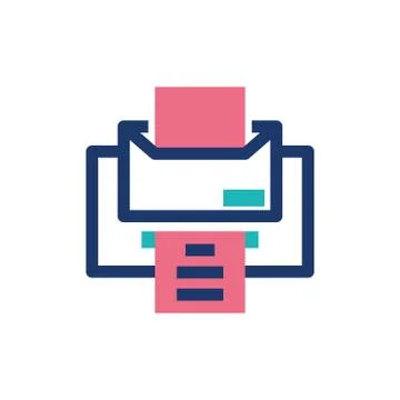 Isolated printer with data document vector design Illustrazione stock