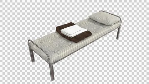 Isolated prison cot on transparent background. Stock Illustration