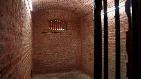 Isolated prisoner cell of colonial era cellular jail at andaman Stock Footage 317494645