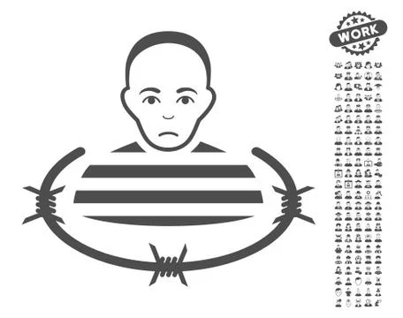 Isolated Prisoner Vector Icon With Bonus Ilustración de archivo